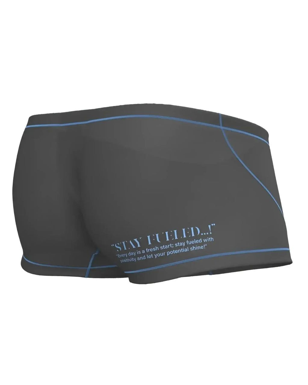 Dark gray private structure epus4570 prime elysian hipster swim trunks with light blue stitching