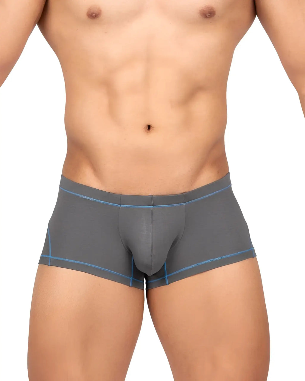 Gray private structure epus4570 prime elysian hipster briefs with blue stitching details for men