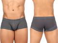 Back view of private structure epus4570 prime elysian gray men’s briefs with light blue trim and subtle logo