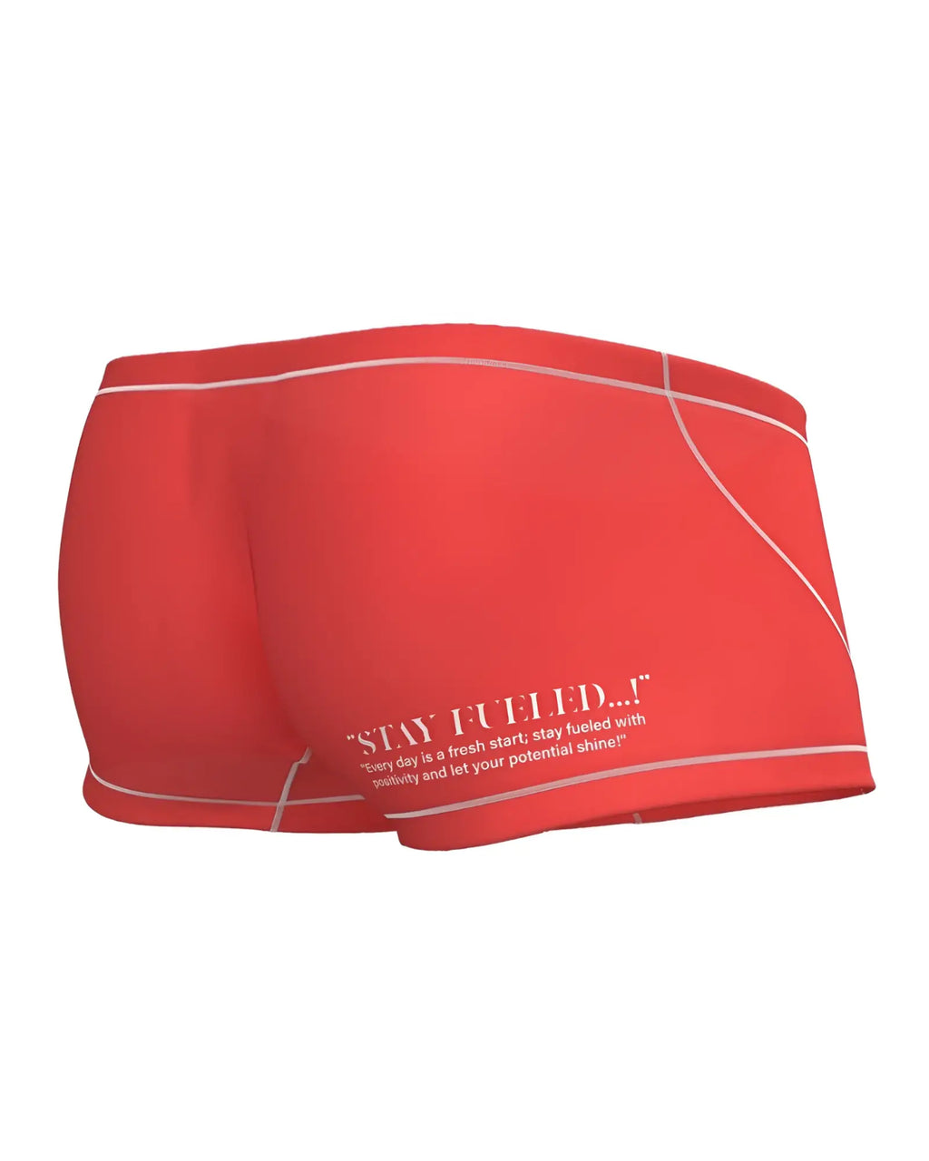 Red athletic briefs private structure epus4570 prime elysian hipster with white stitching and motivational quote on side