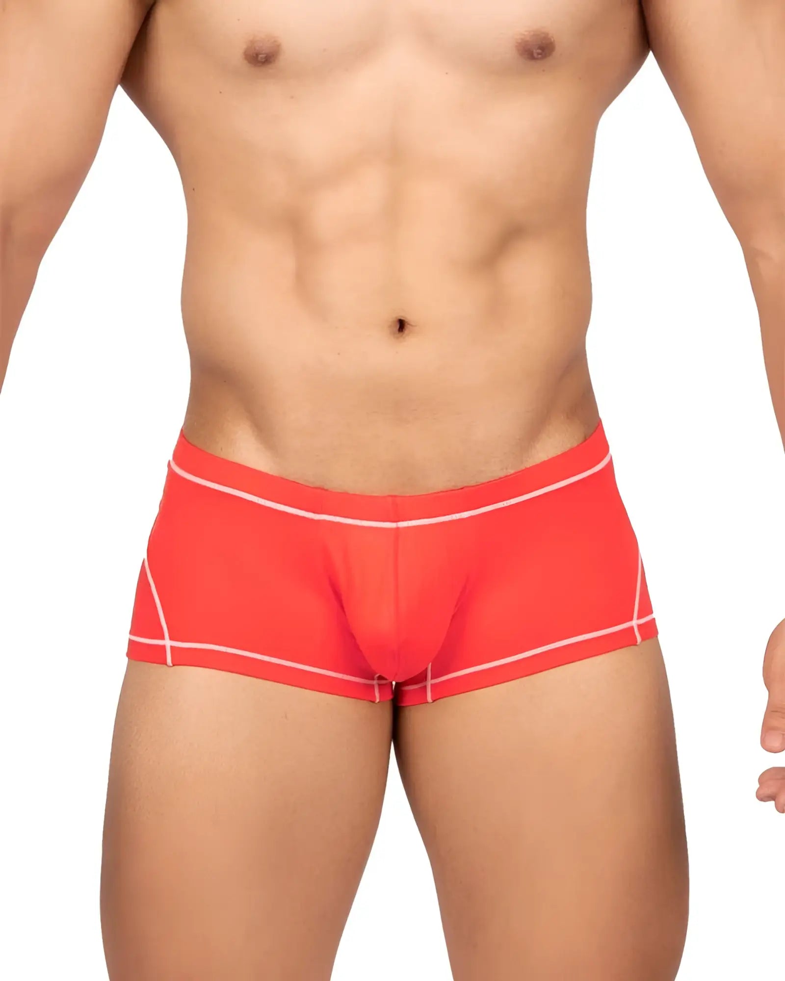 Private Structure EPUS4570 Prime Elysian hipster bright red athletic briefs with white trim and stitching details