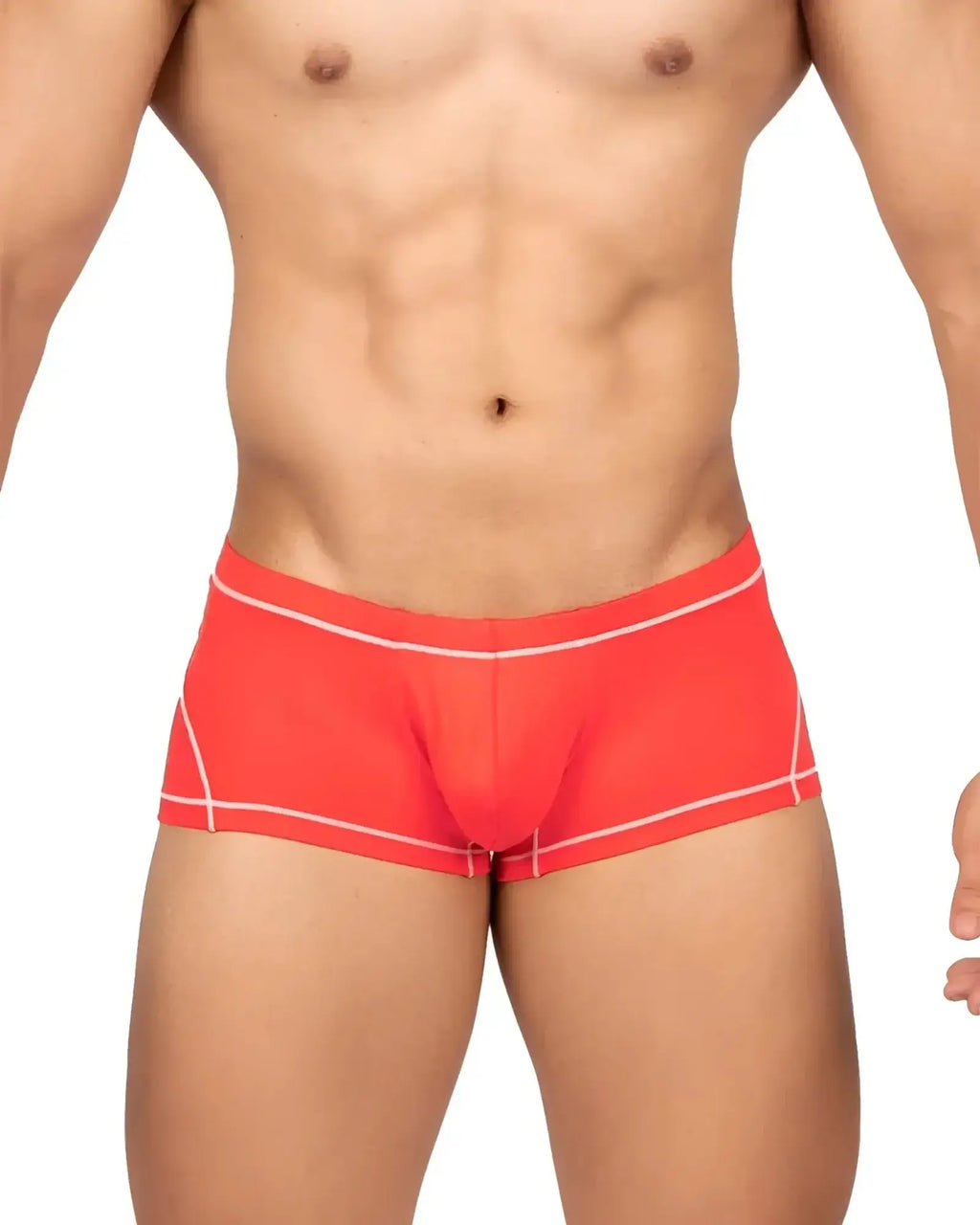 Private Structure EPUS4570 Prime Elysian hipster bright red athletic briefs with white trim and stitching details