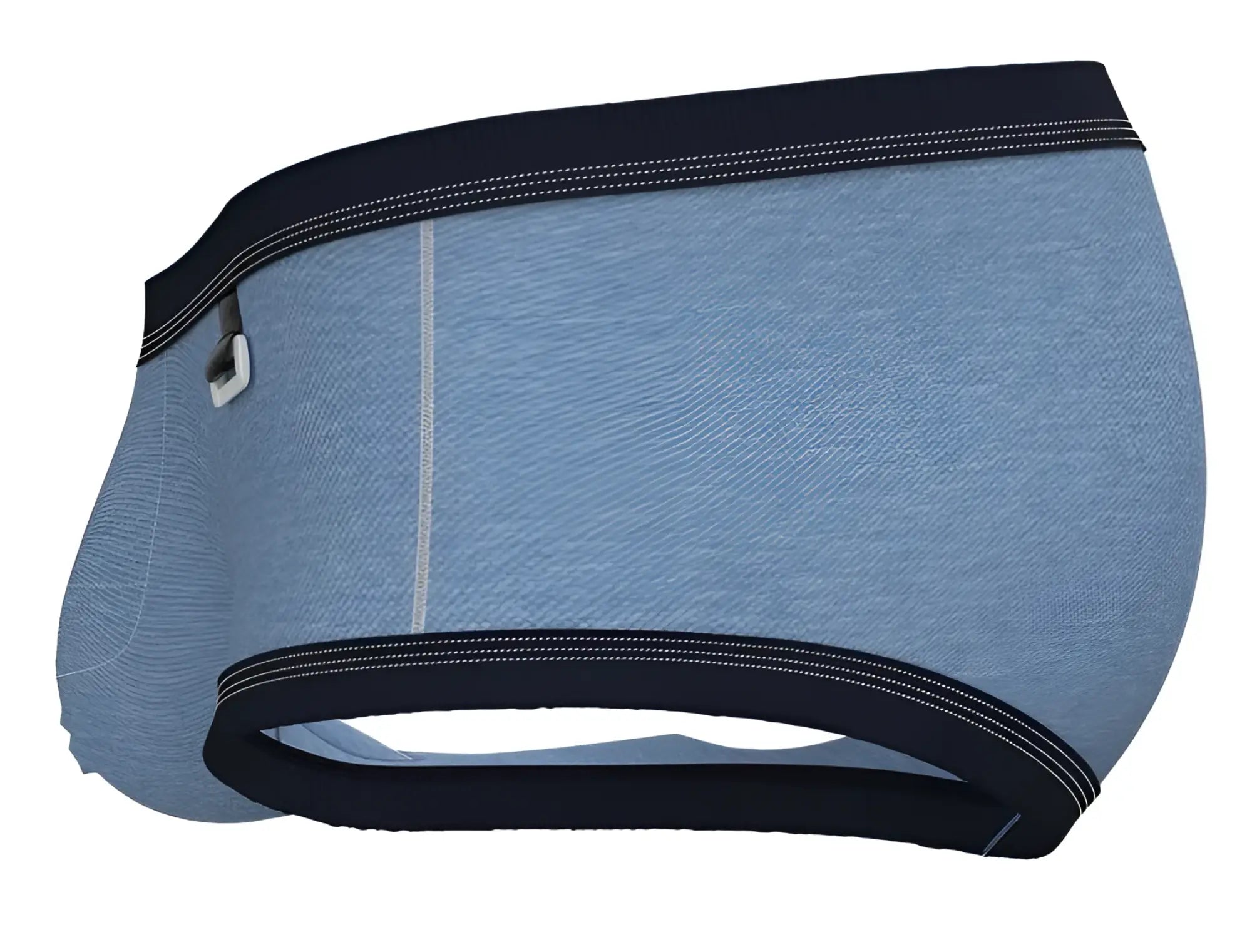 Private structure lcut4359 barn boy low rise trunk in denim light blue denim textured briefs with black waistband and white stitching