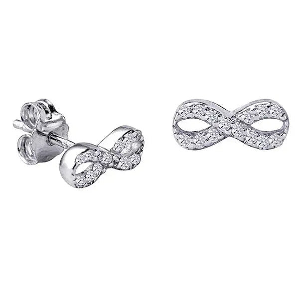 Infinity Studs — 925 Sterling Silver & Cubic Zirconia