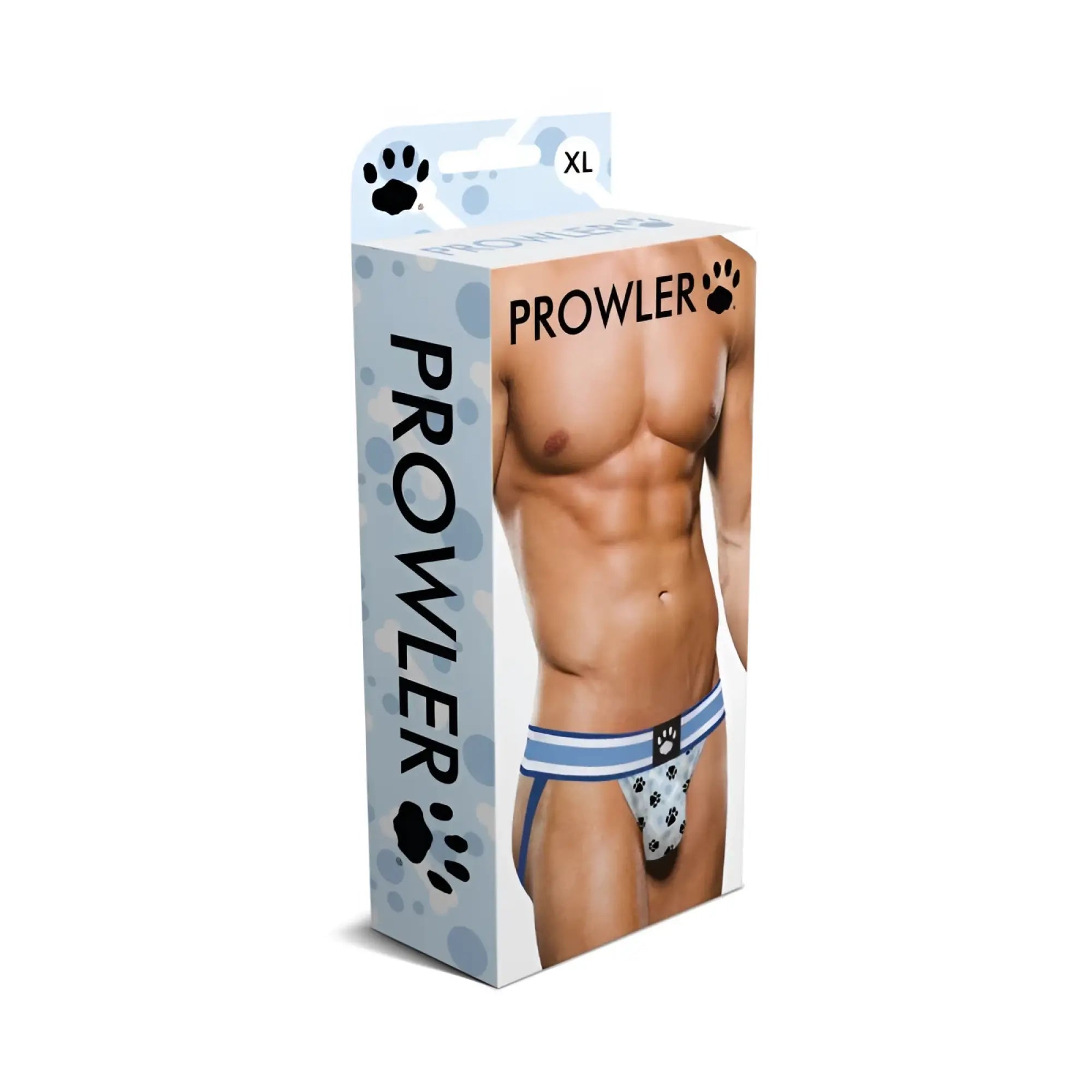 Prowler blue and white paw print patterned briefs xl in retail box designed for comfort and style