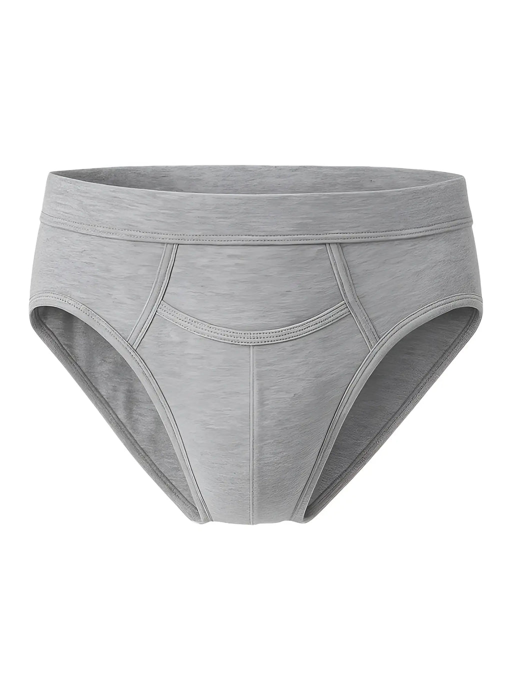 Purecomfort cotton brief in gray heathered cotton with comfortable elastic waistband and reinforced seams