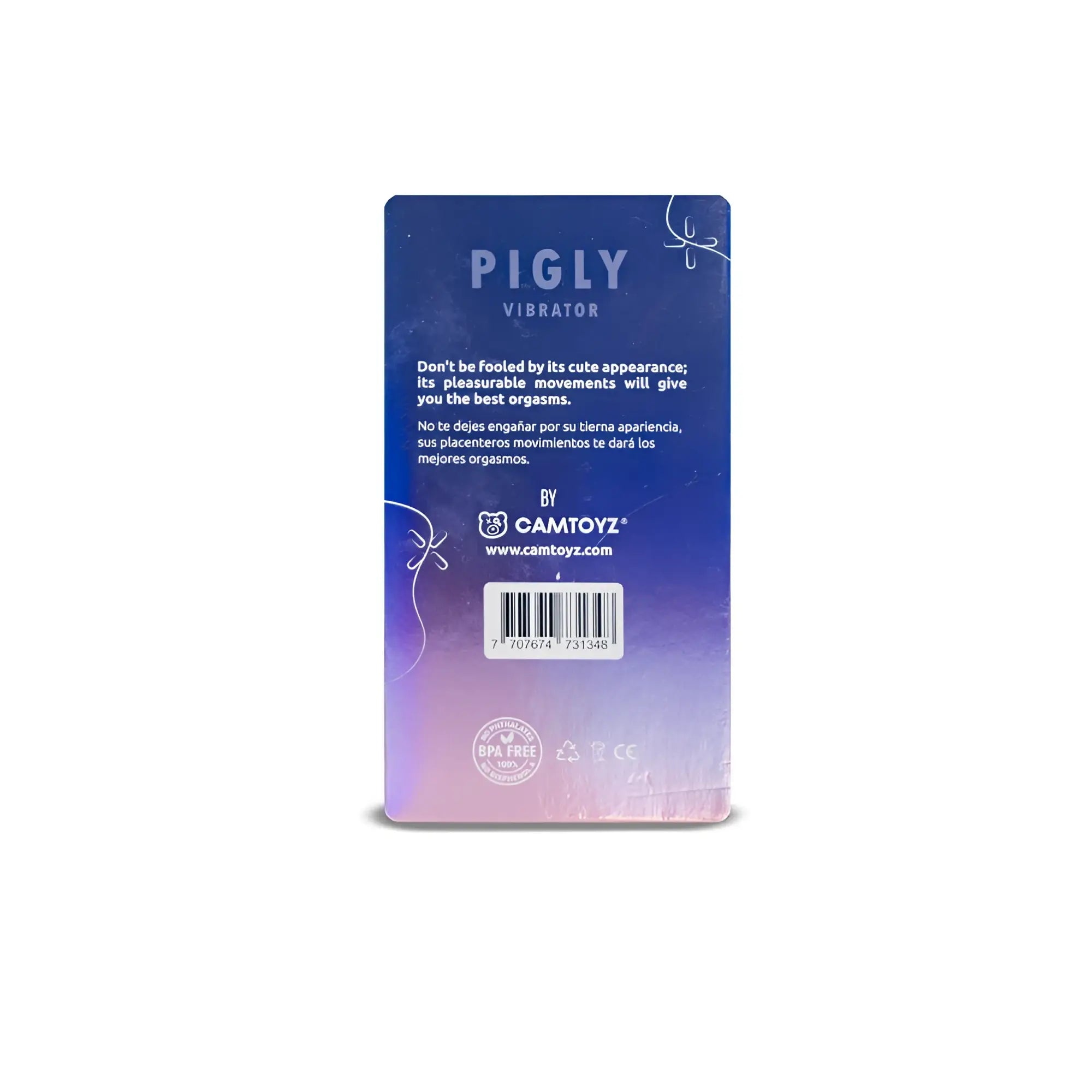 Pigly vibrator in gradient blue and purple packaging by camtoyz for raw leyla pro usb rabbit vibrator product
