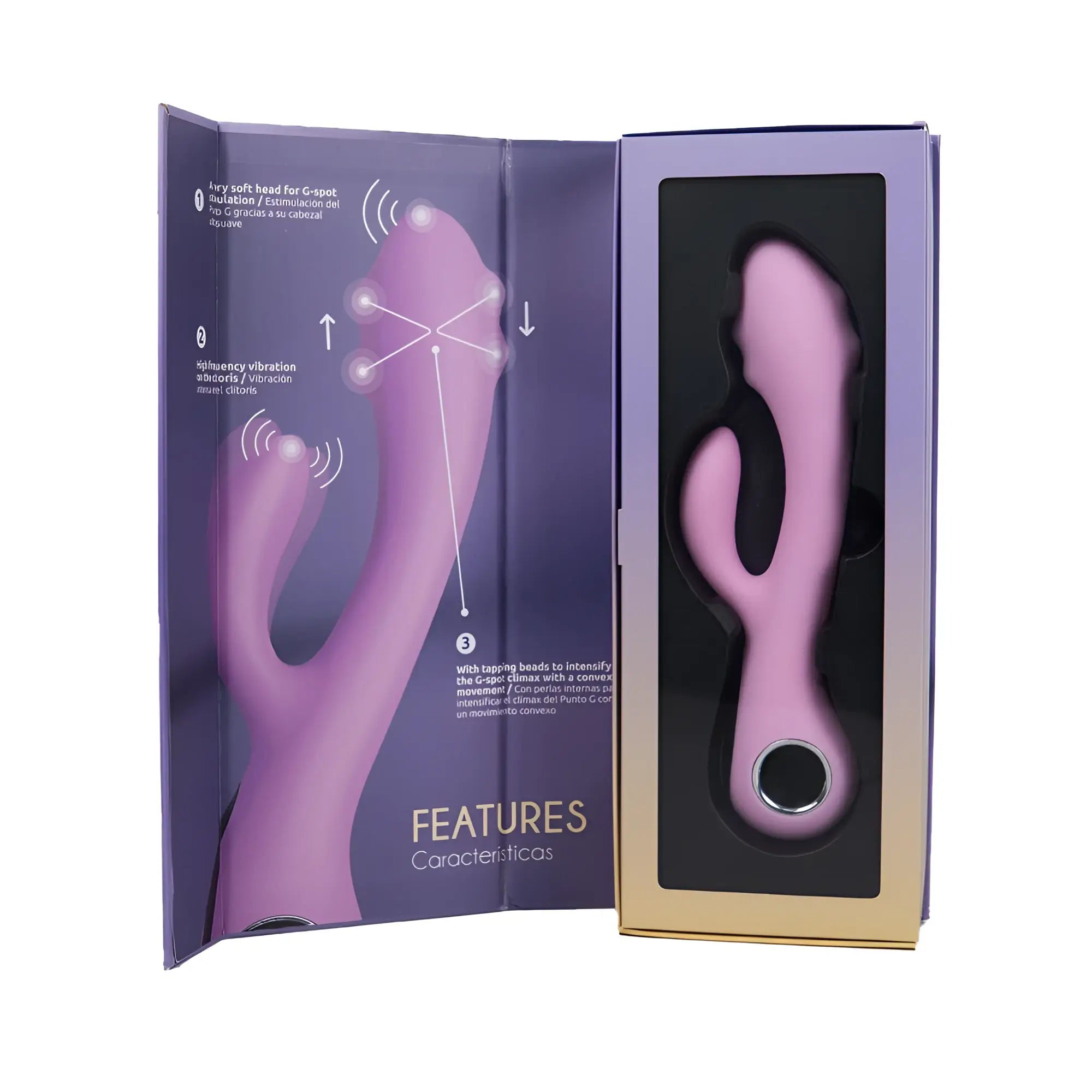 Pink silicone RAW Lucile Majestic Pro USB 10 mode G-spot vibrator with curved ergonomic design and circular control button