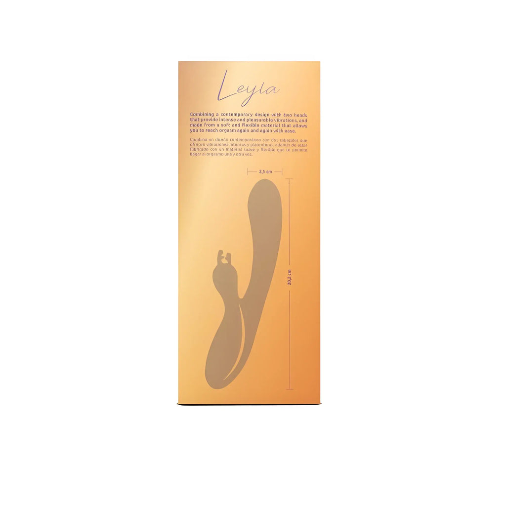 Leyla brand raw nelea pro usb rabbit vibrator with two heads sleek curved design and soft matte finish
