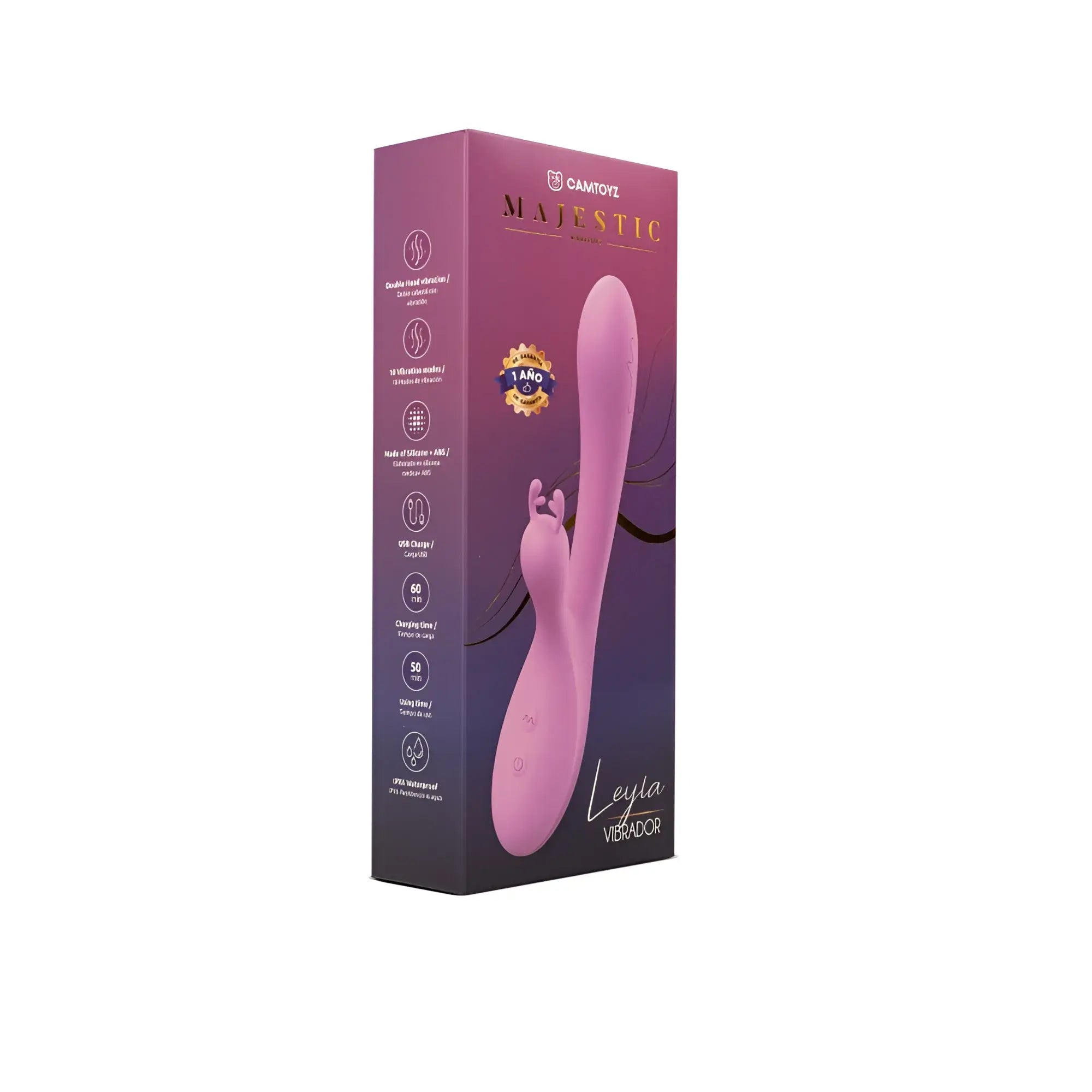 Pink silicone leyla vibrator by camtoyz with sleek curved design and clitoral stimulator in raw nelea pro usb rabbit vibrator