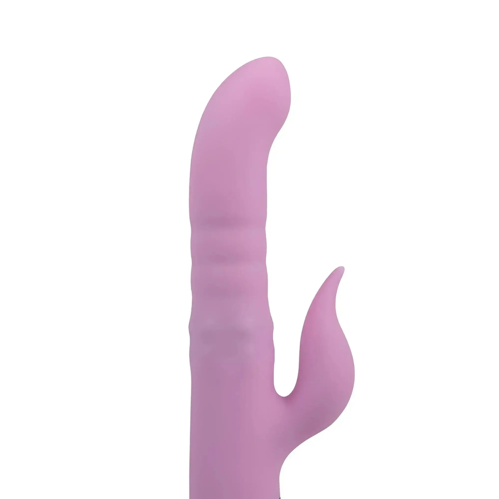Pink silicone rabbit-shaped RAW Osma Majestic Pro USB vibrator with curved shaft and textured grip in 10 modes