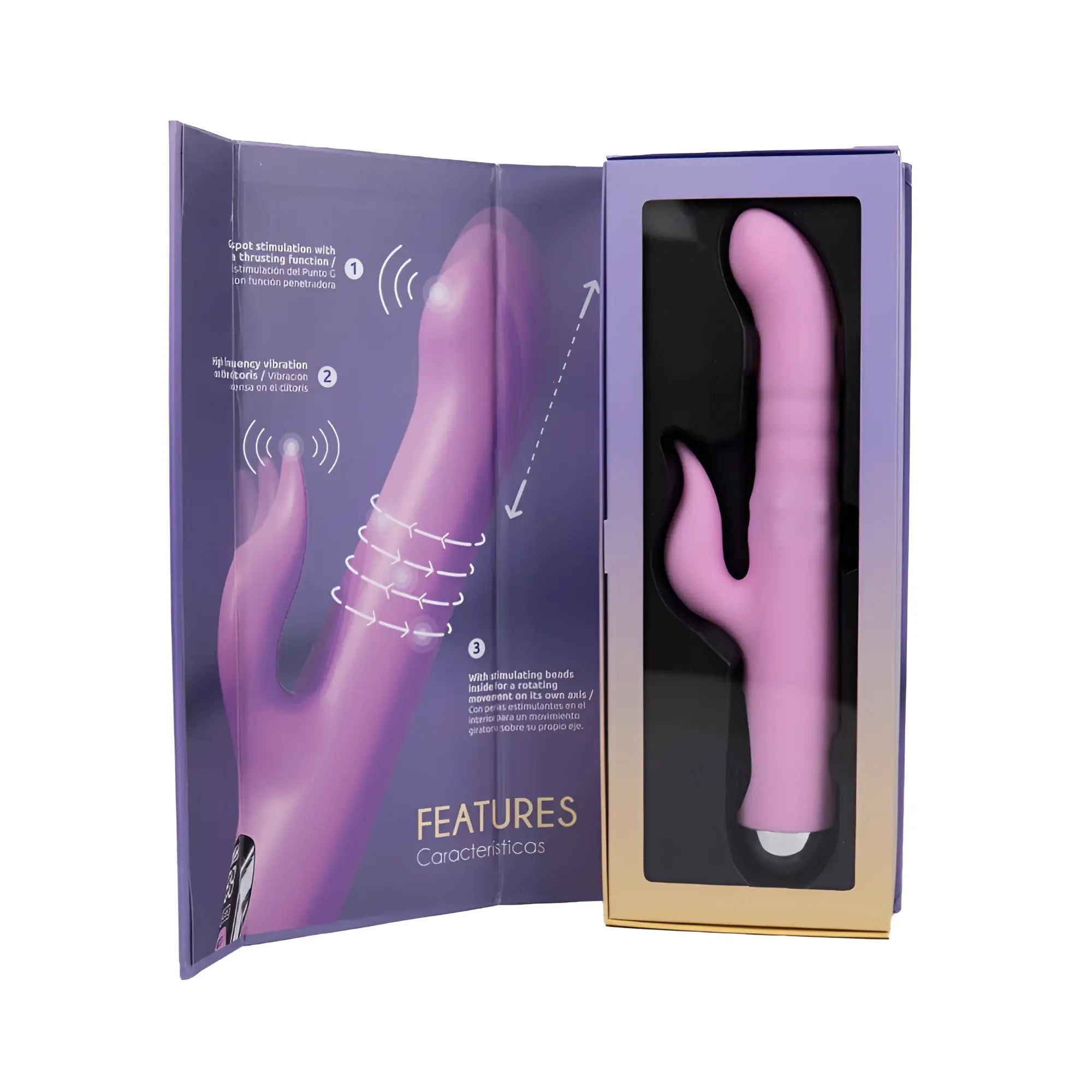 Pink silicone RAW Osma Majestic Pro USB pearl rabbit vibrator with curved design and rounded tip for personal use