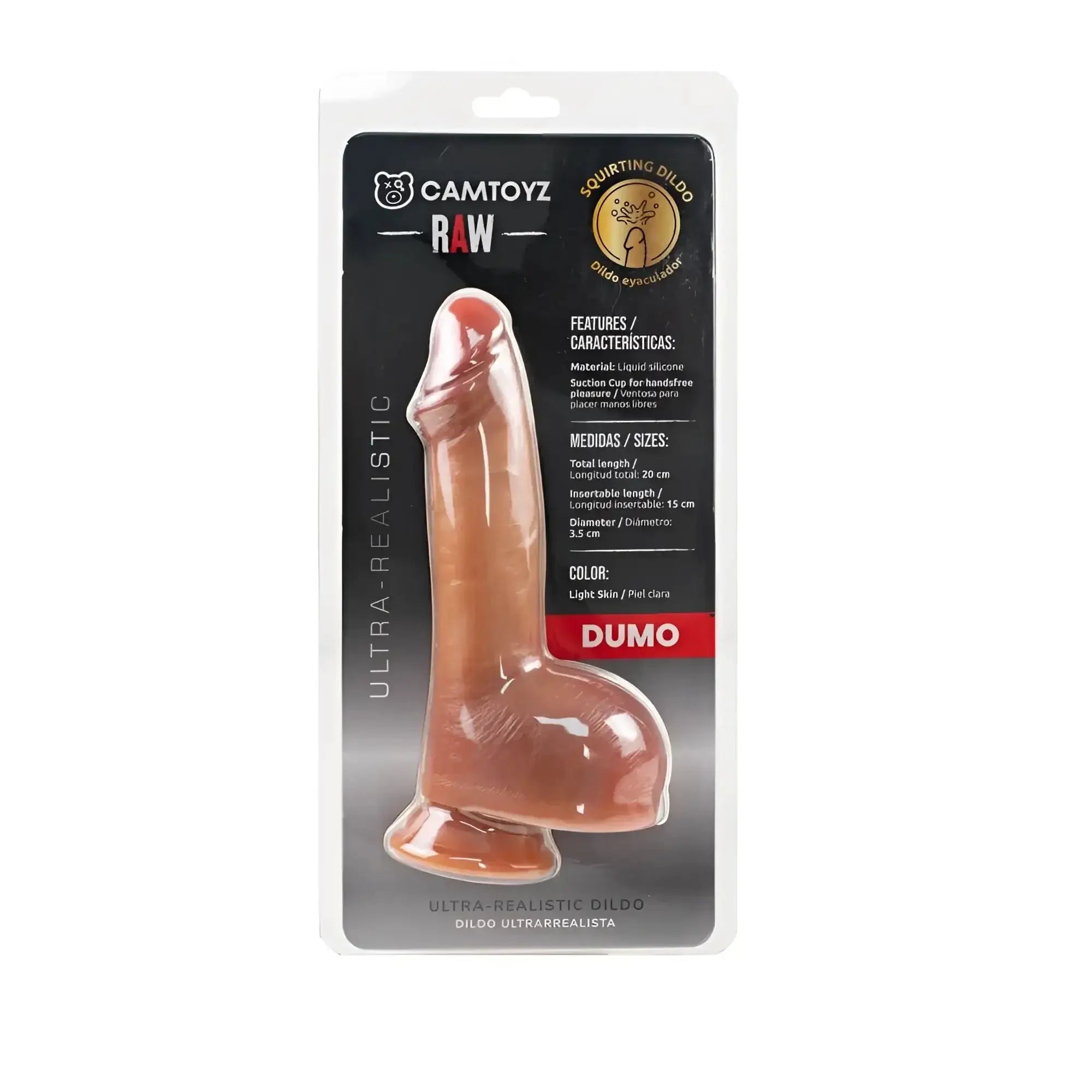 Light skin-colored ultra realistic 20cm liquid silicone dildo dumo by camtoyz raw for intimate use