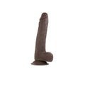 Brown silicone dildo with realistic textured surface and suction base from raw ultra realistic dildo magnus series