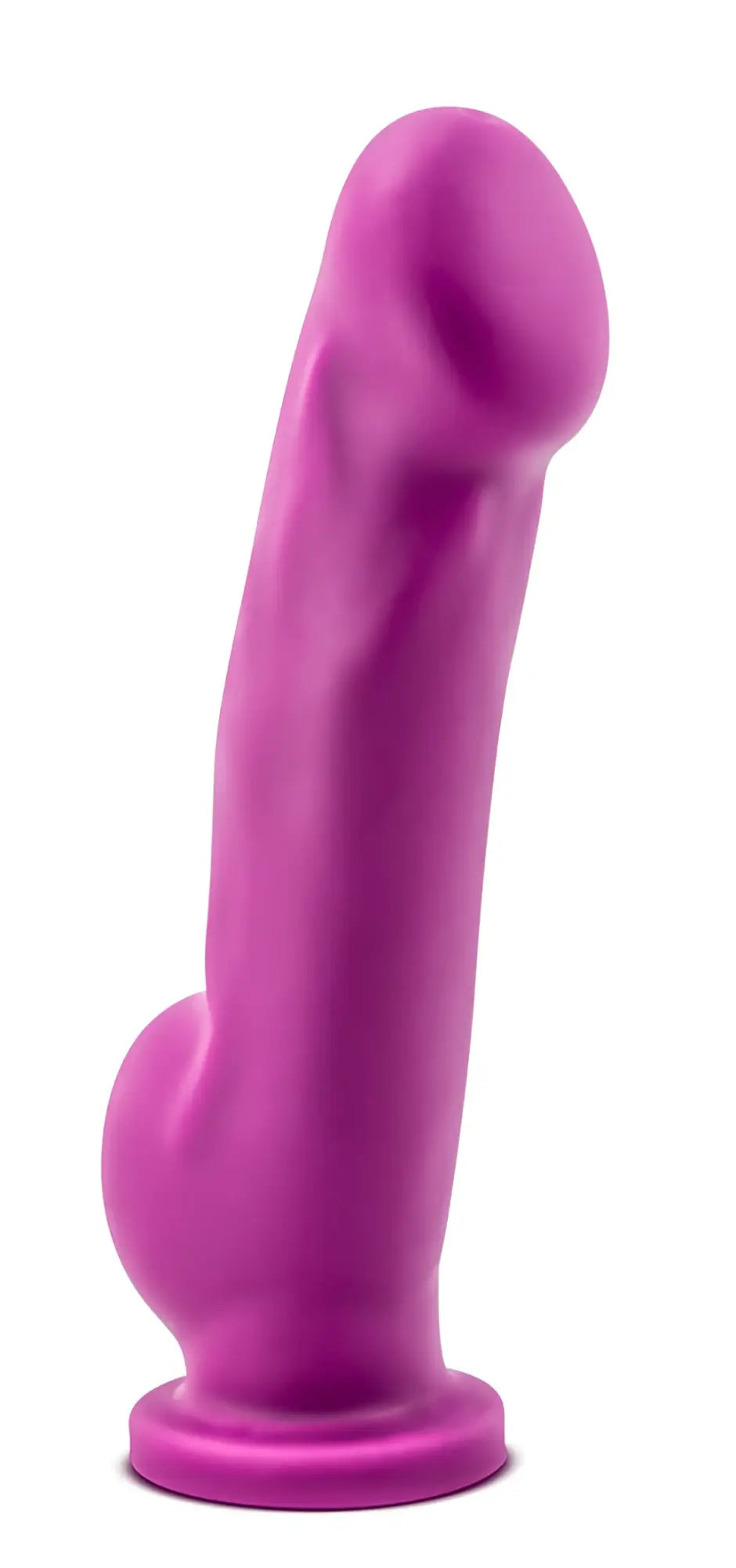 Vibrant purple silicone dildo real nude ergo violet with rounded head and textured base for comfortable use