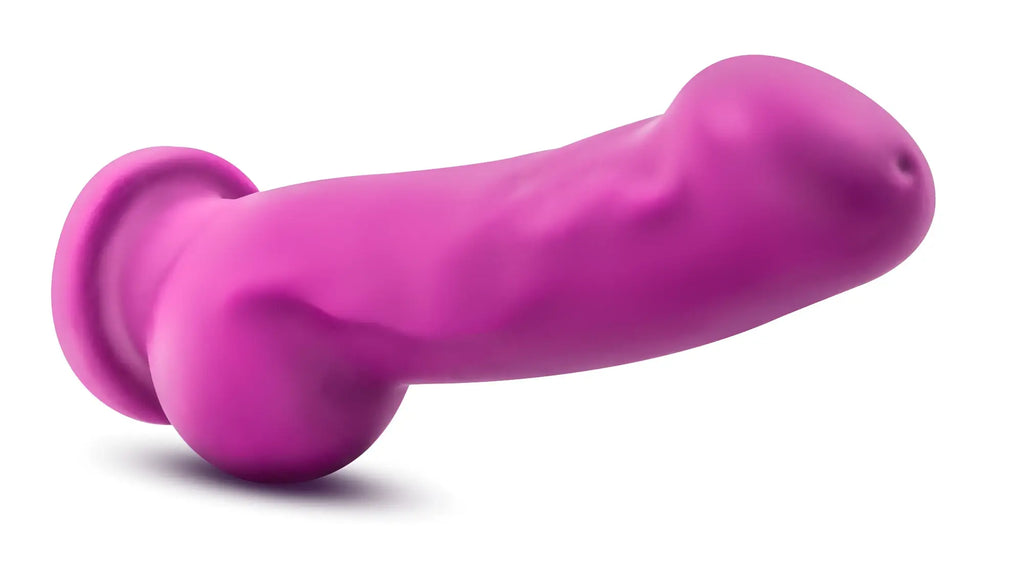 Vibrant purple silicone dildo real nude ergo violet with rounded head and textured grip for ergonomic use
