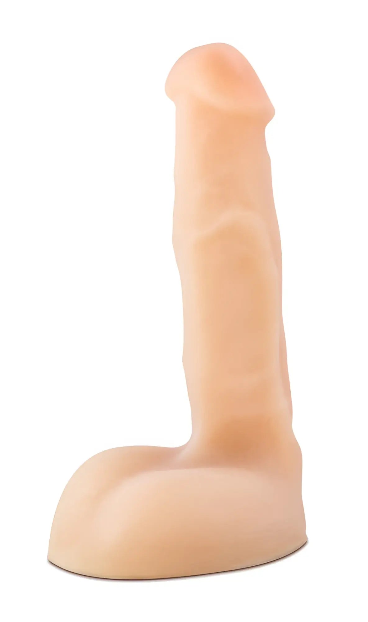 Beige silicone phallic-shaped dildo with rounded head and tapered base from real nude zullo beige collection
