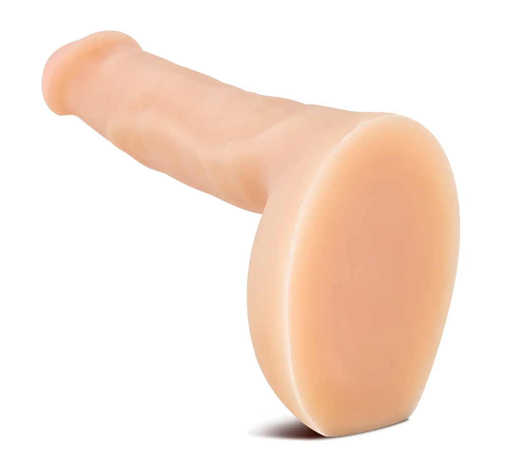 Beige silicone phallus-shaped toy with smooth realistic texture and rounded base from real nude zullo beige line