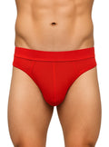 Red Relax Thong menâ€™s briefs in red with a snug fit and elastic waistband for comfortable support