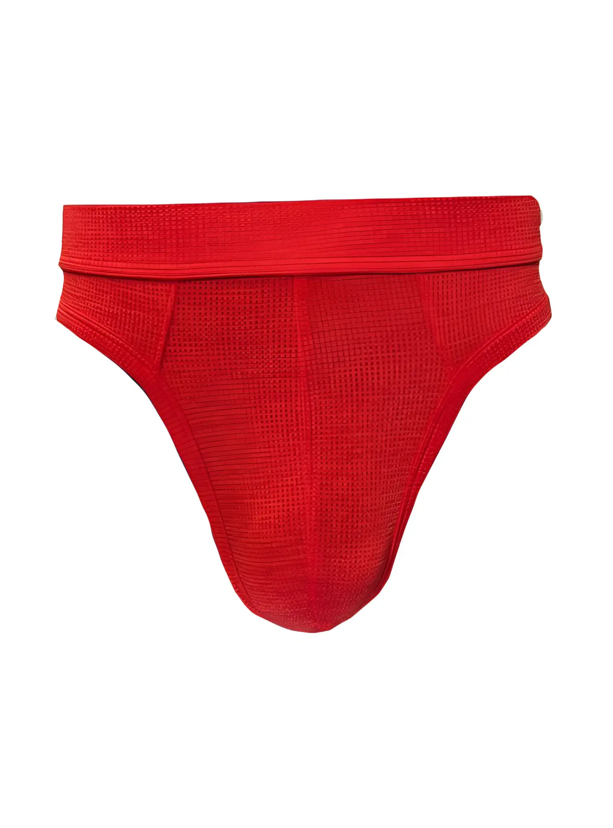 Red relax thong red textured briefs with a ribbed waistband for comfortable everyday wear