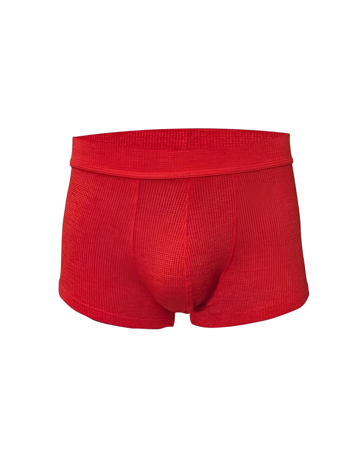 Red relax trunk briefs in textured fabric with ribbed waistband for comfortable everyday wear