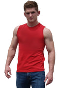 Ajaxx63 Red Sleeveless Athletic Fit Barefront