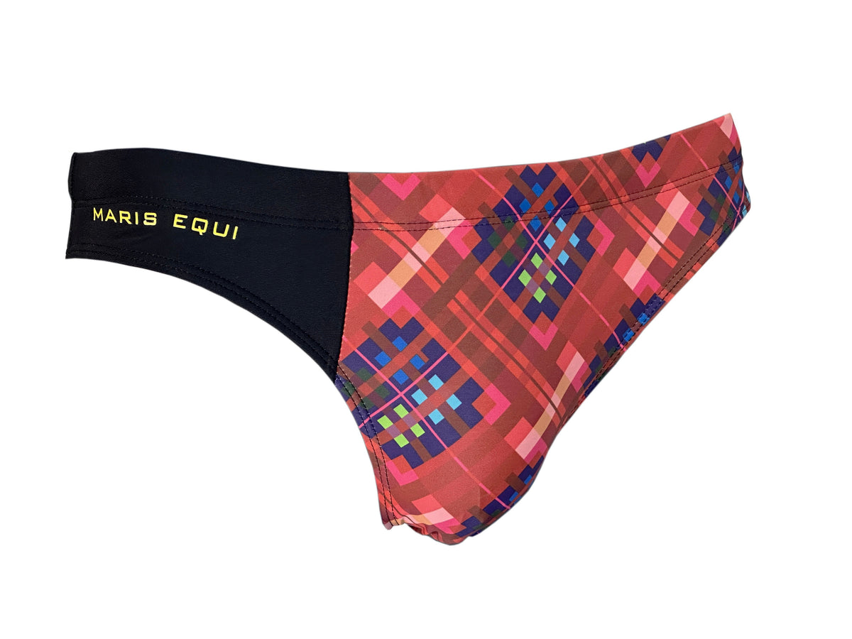 Maris Equi Red Tartan Men's Swim Briefs
