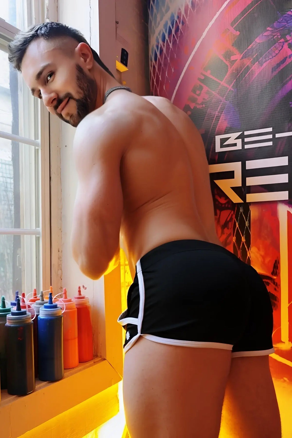 Black athletic shorts with white trim retro remix shorts made from breathable fabric for active wear