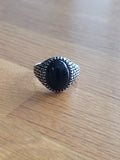 925 Black Agate Dress Ring