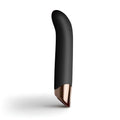 Rocks off chaiamo g black black and rose gold silicone vibrato wand with a sleek curved design