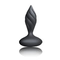 Black silicone rocks off petite sensation desire butt plug with twisted tapered design and smooth rounded base
