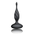 Black silicone anal plug with twisted tapered design and rounded base from rocks off petite sensation discover w remote