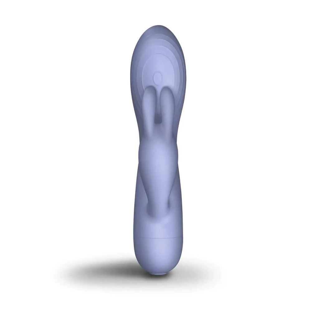 A sleek lavender silicone rabbit vibrator with smooth contours and a rounded head from Rocks Off SugarBoo Blissful Boo