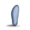 A sleek matte blue silicone rocks off sugarboo blue bae foot-shaped layon massager with subtle concentric grooves