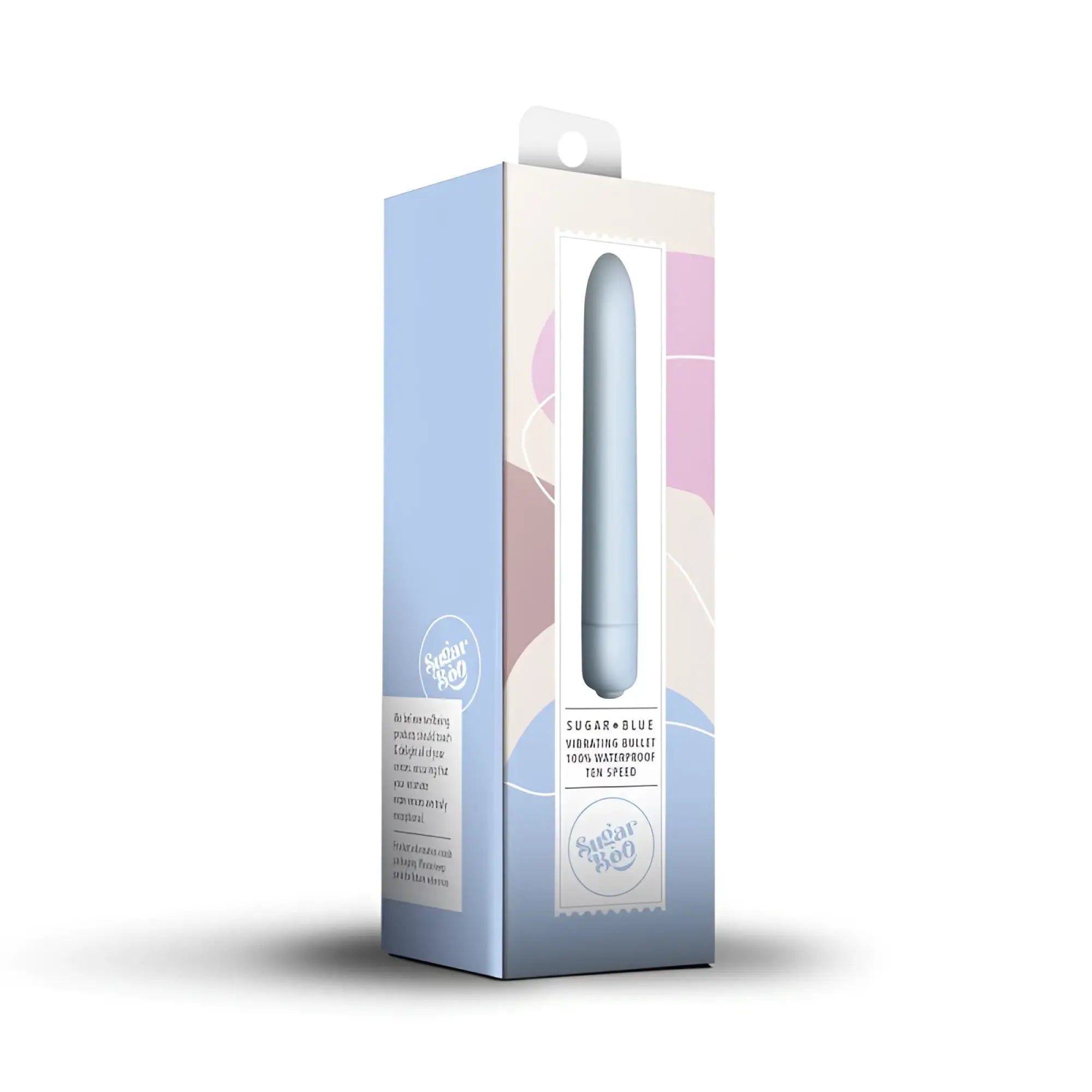 Rocks off sugarboo bullet vibe in matte light blue with sleek design shown in its branded packaging