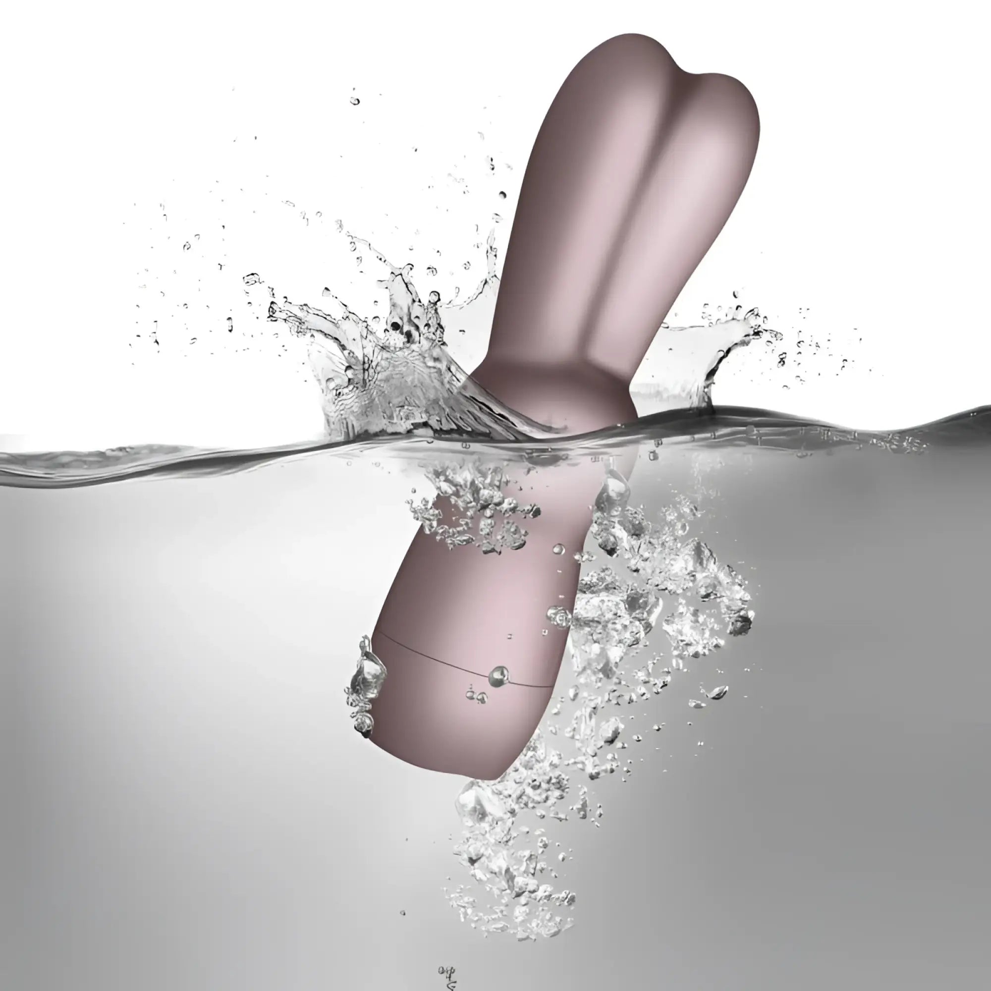 A rose gold silicone Rocks Off SugarBoo Bunnie Boo rabbit vibe with smooth ergonomic design and segmented head