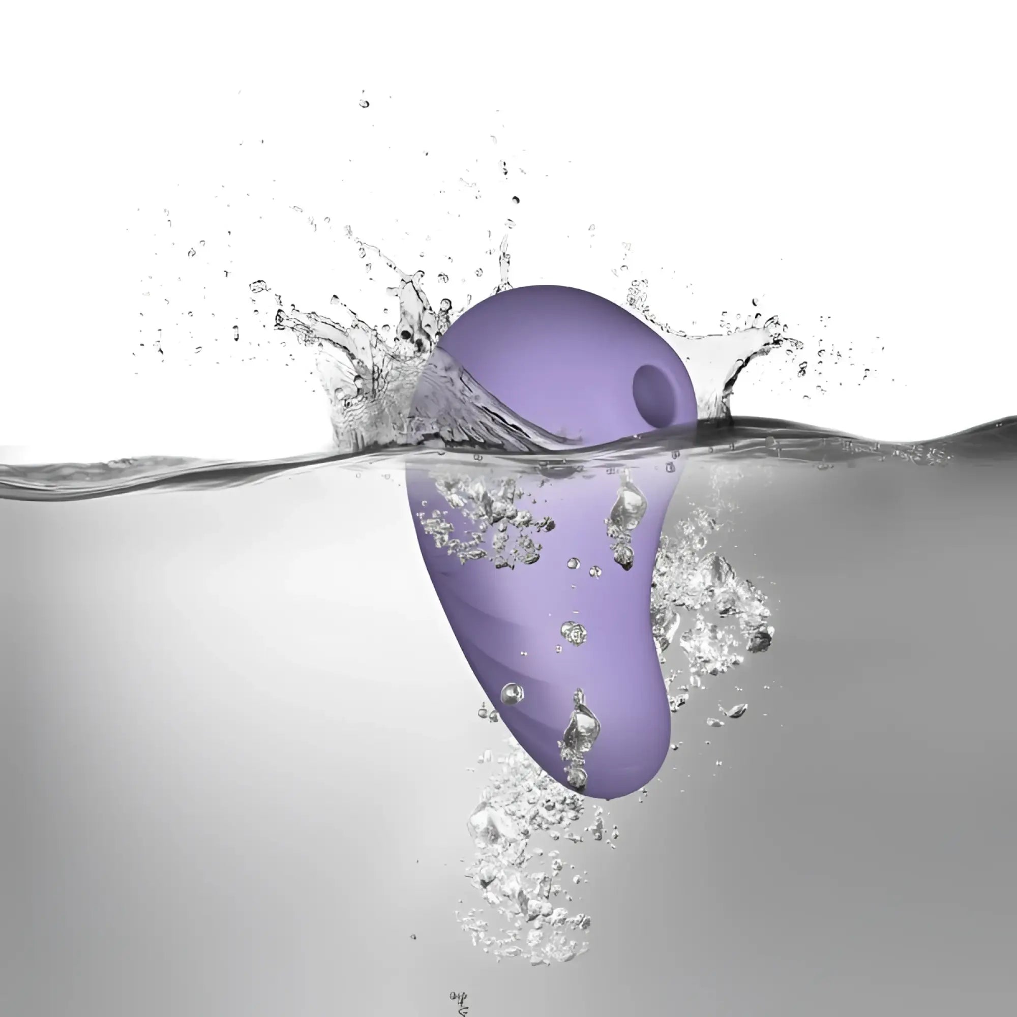 Purple silicone rocks off sugarboo peek a boo air pulse vibe lilac with smooth rounded design and small circular opening