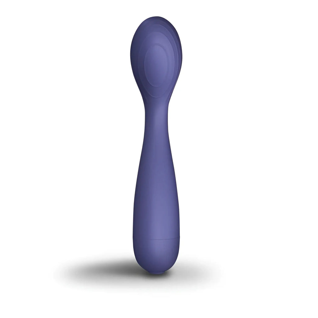 A sleek solid purple silicone Rocks Off SugarBoo Peri Berri wand vibe with smooth rounded head and tapered handle