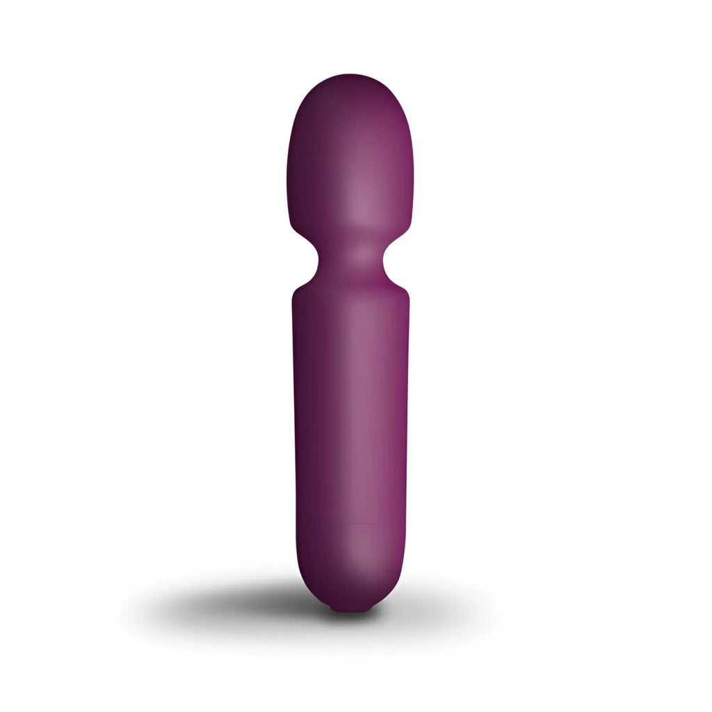 Rocks off sugarboo playful passion wand vibe burgundy is a purple silicone-wrapped vibrator with a smooth rounded head and tapered handle