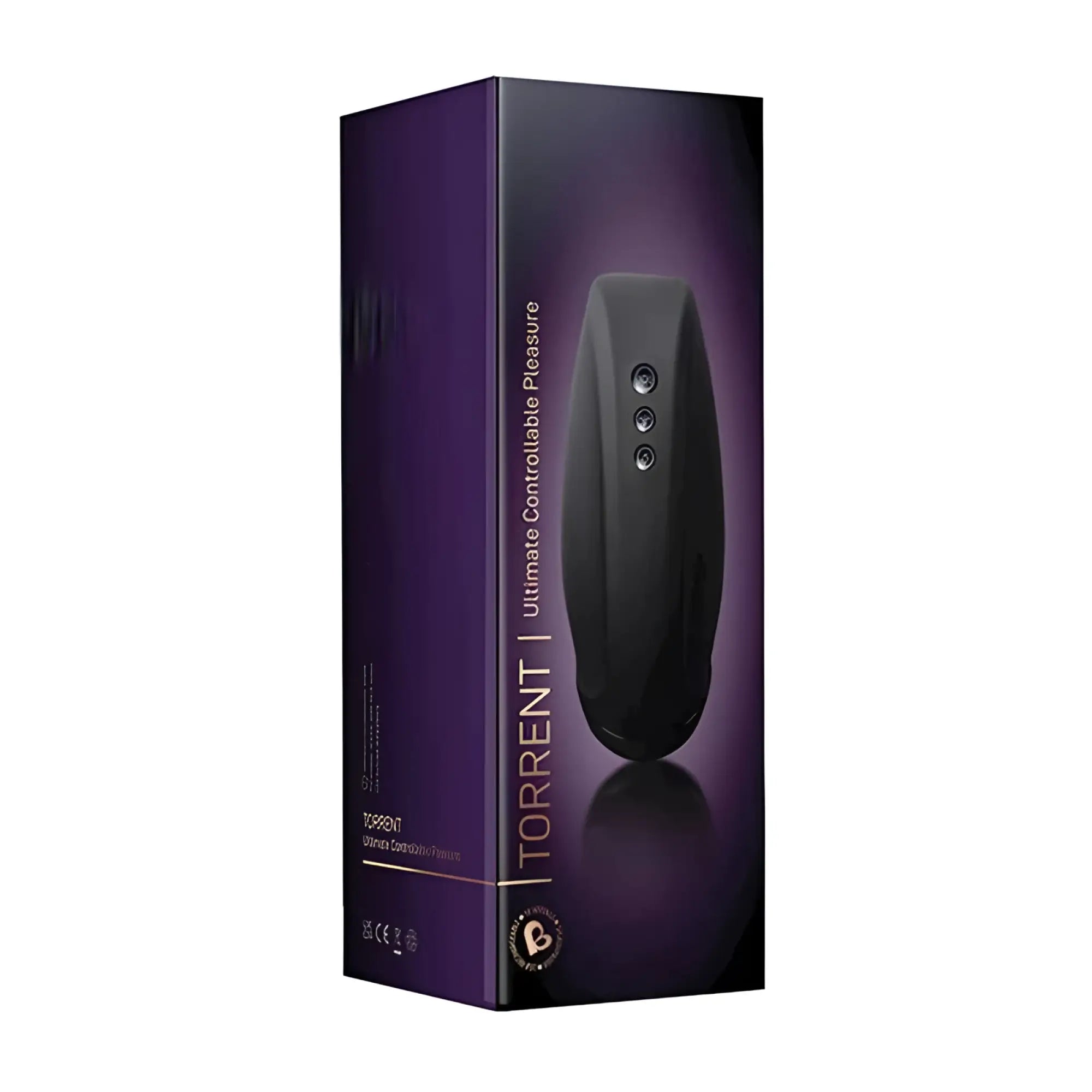 Rocks off torrent air tech masturbator in black with sleek glossy finish and three circular control buttons
