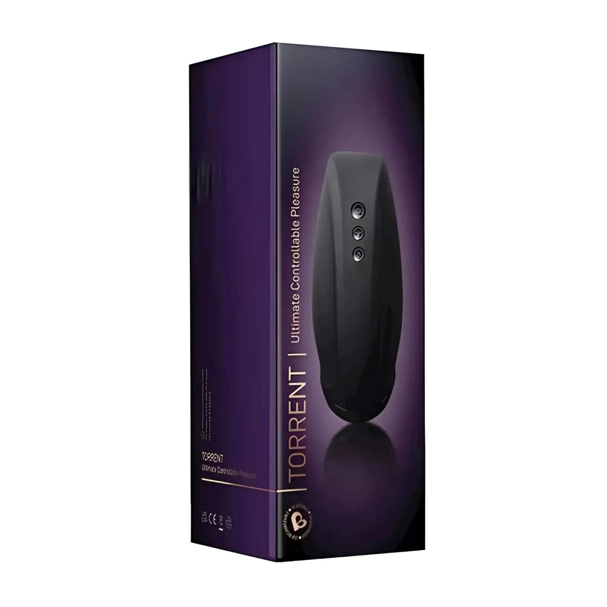 Rocks off torrent air tech masturbator in black with sleek glossy finish and three circular control buttons