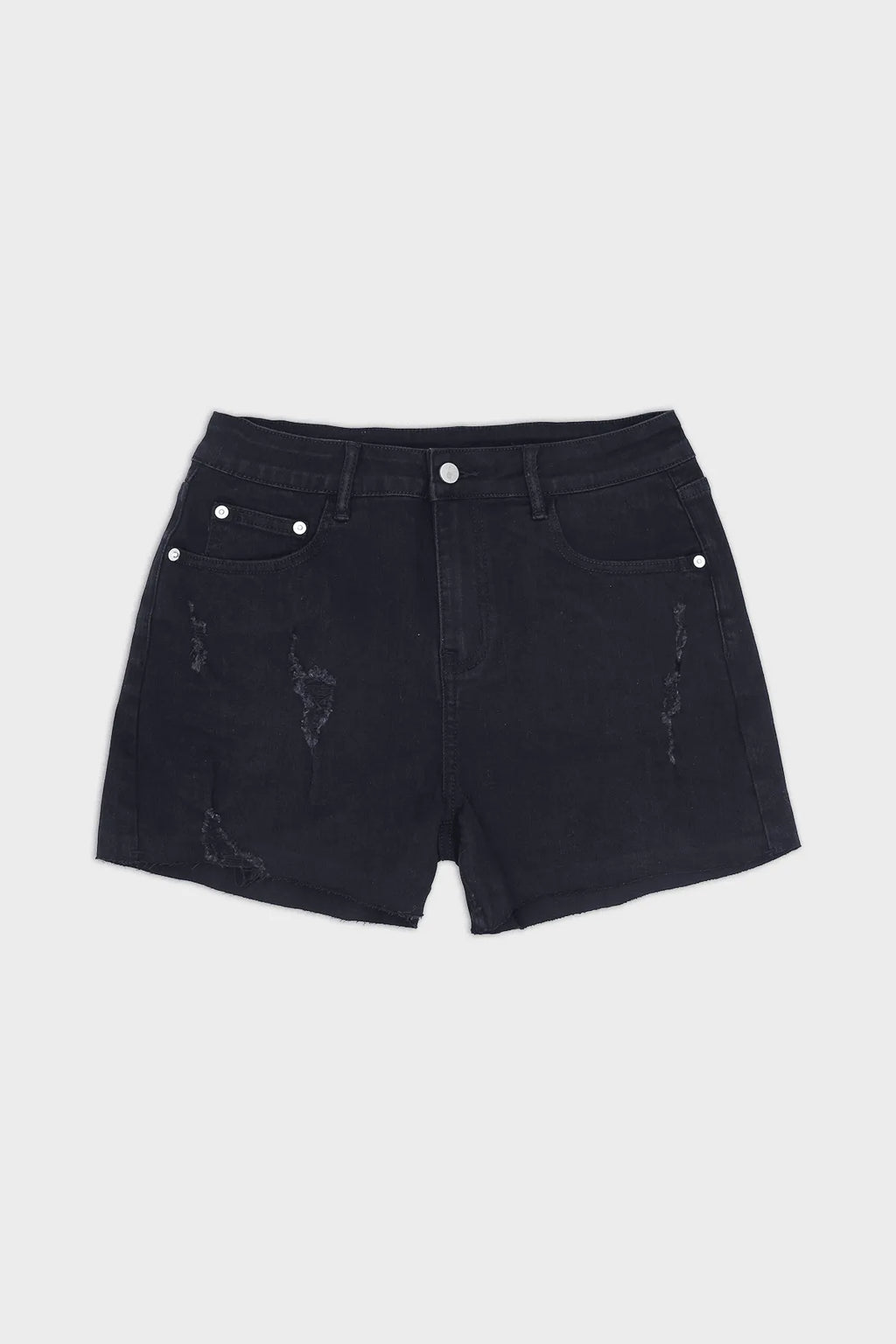 JJ Malibu Men's Rockstar Raw Cut 2.5" Denim Short Shorts - Black