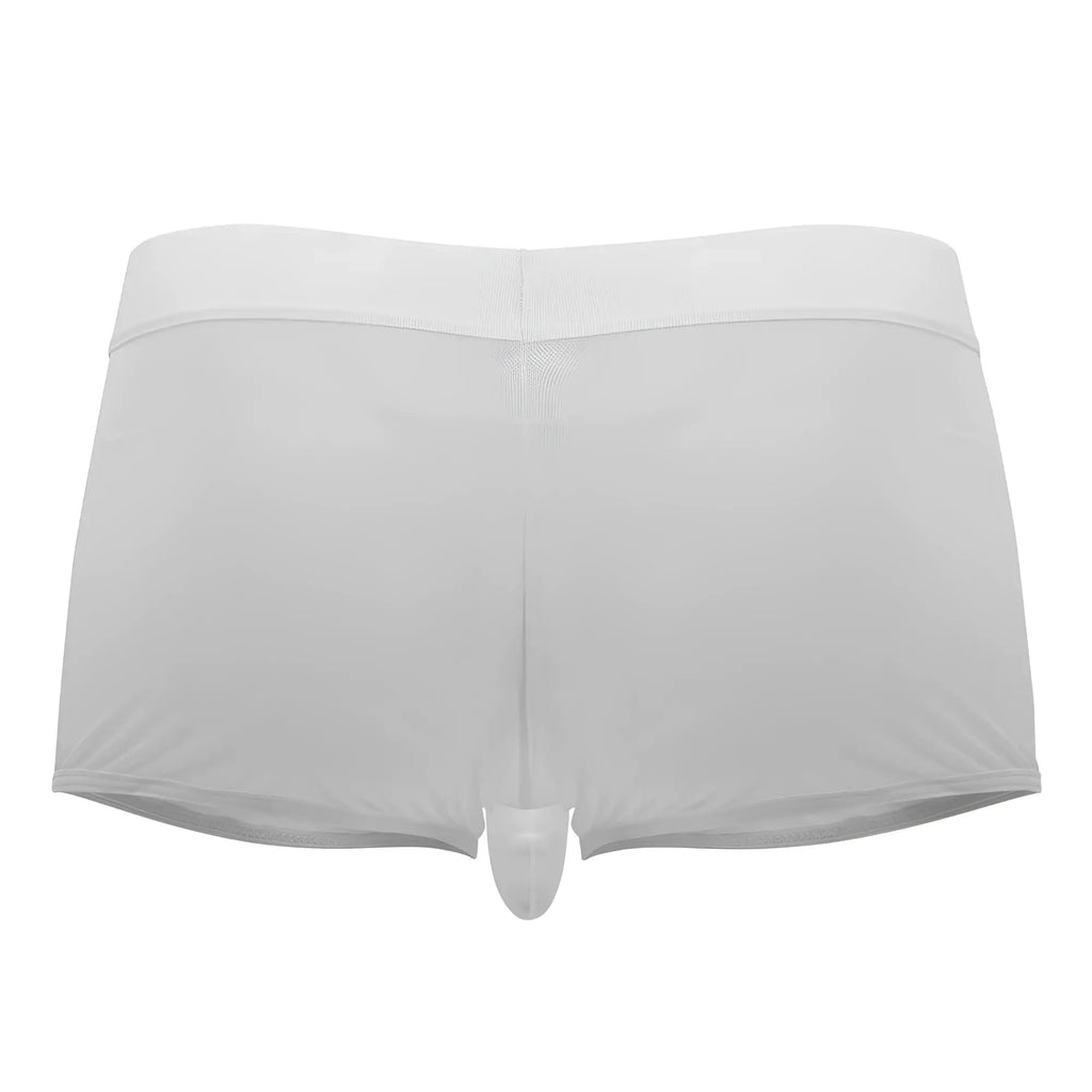 White sheer men’s briefs roger smuth rs072 trunks with a transparent molded front panel and white color