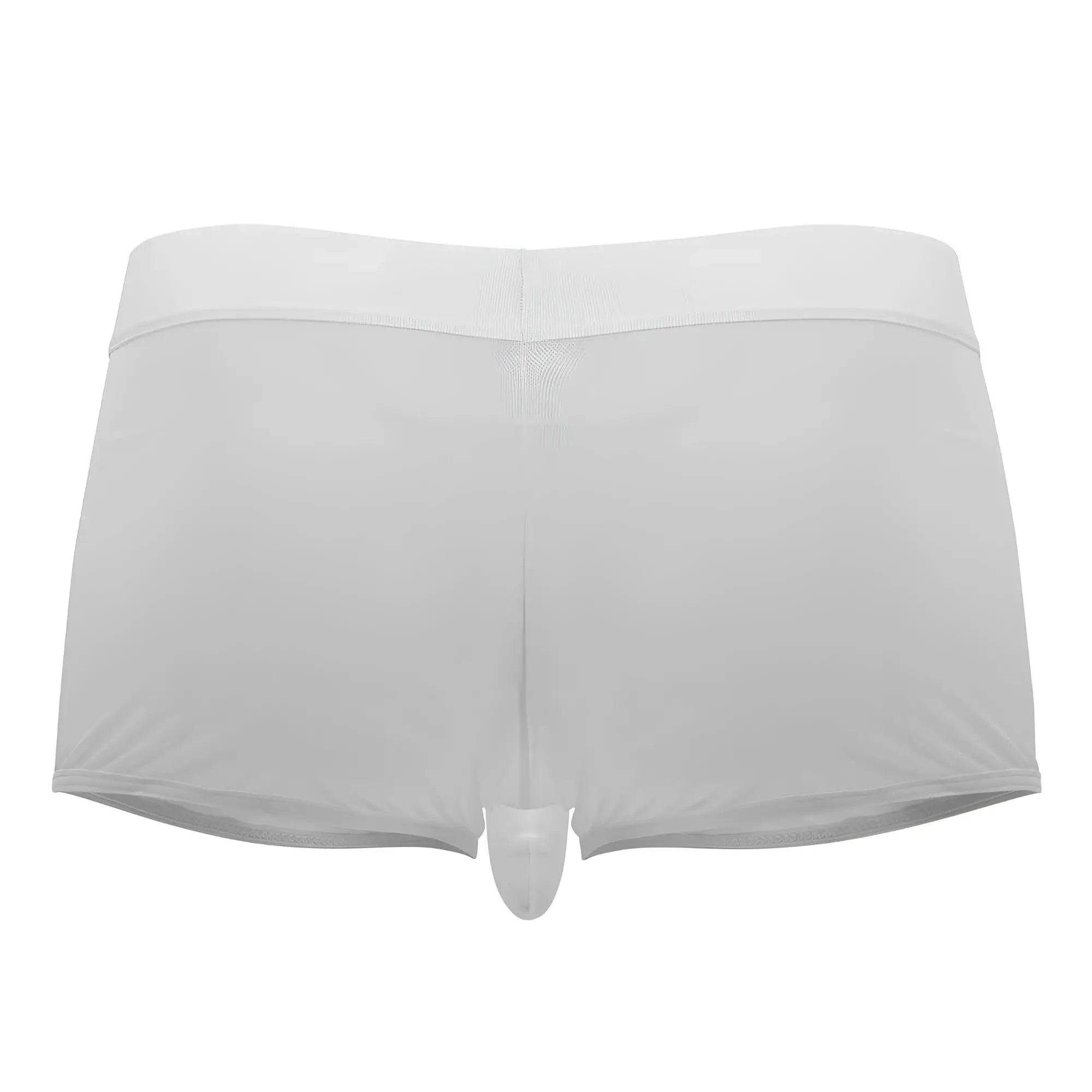 White sheer men’s briefs roger smuth rs072 trunks with a transparent molded front panel and white color