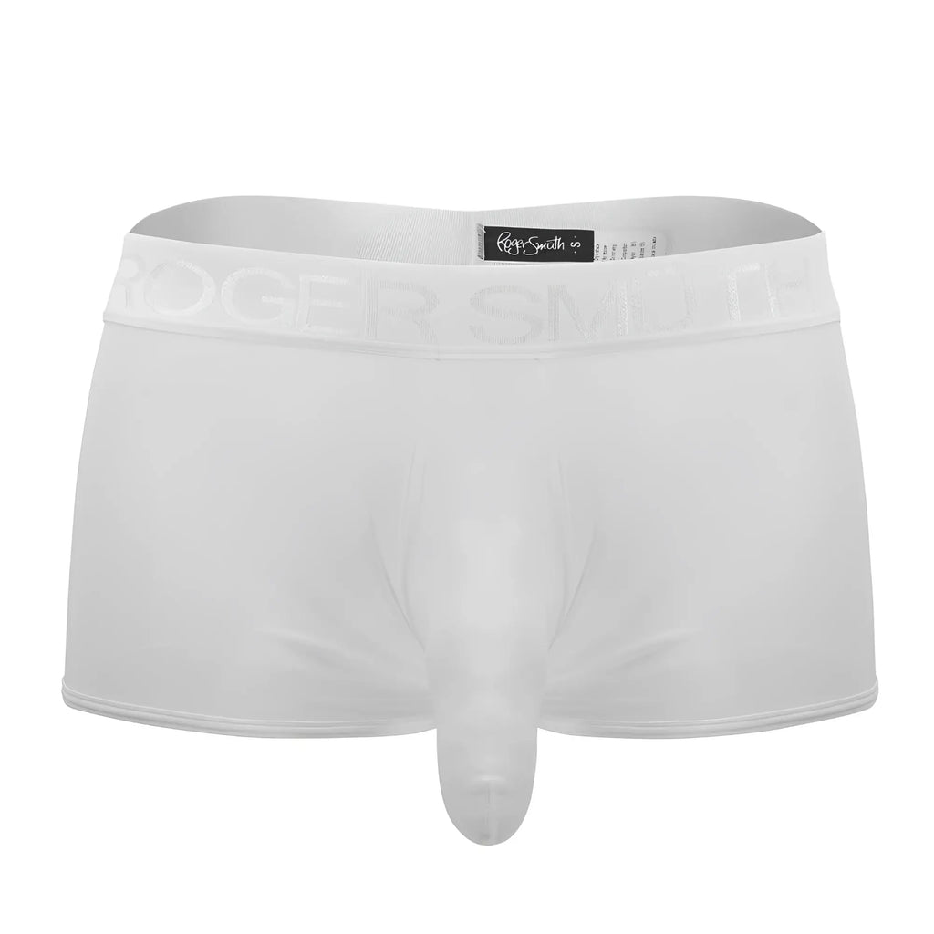 White roger smuth rs072 trunks briefs with smooth form-fitting fabric and subtle waistband branding