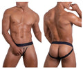 Black roger smuth rs086 jock-thong briefs with chain detail at front designed for athletic use