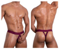 Maroon roger smuth rs087 ball lifter thong with gold logo on the back for comfortable support