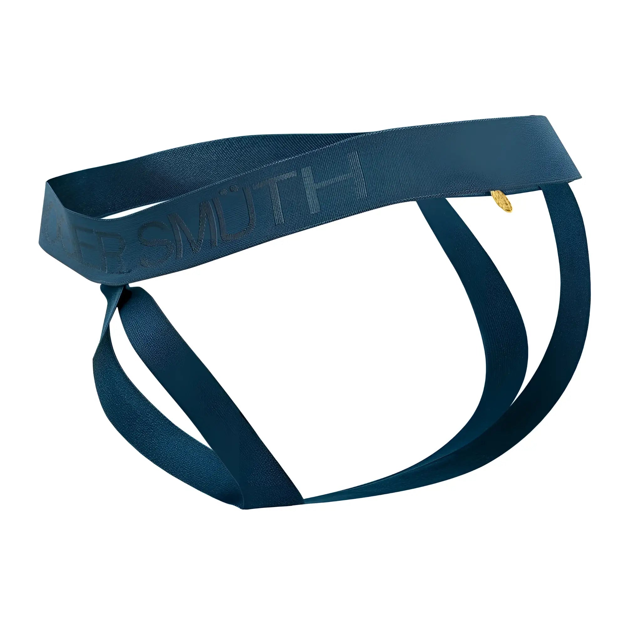 Dark blue elasticated men’s briefs with subtle textured arsmith logo and gold-tone emblem in roger smuth rs087 ball lifter green