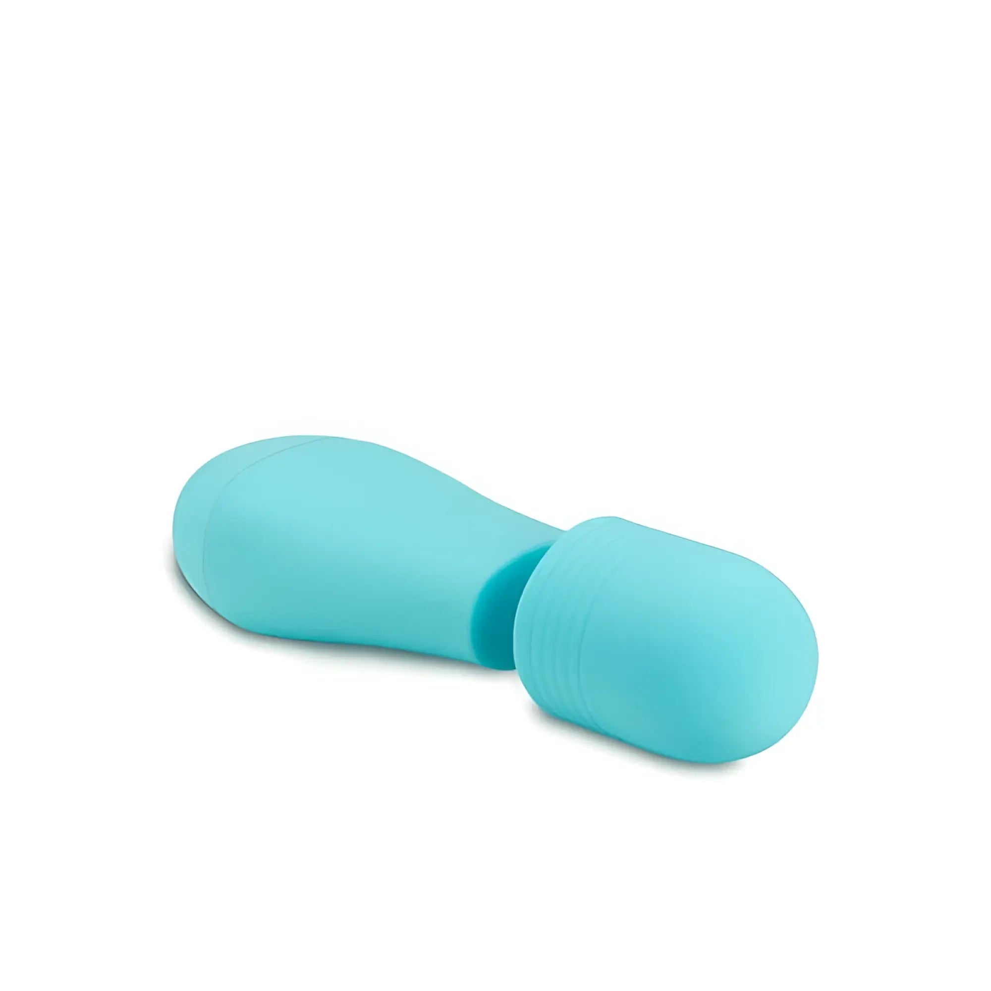 Rose rose petite massage wand blue light blue silicone wand with smooth handle and textured head for gentle massage