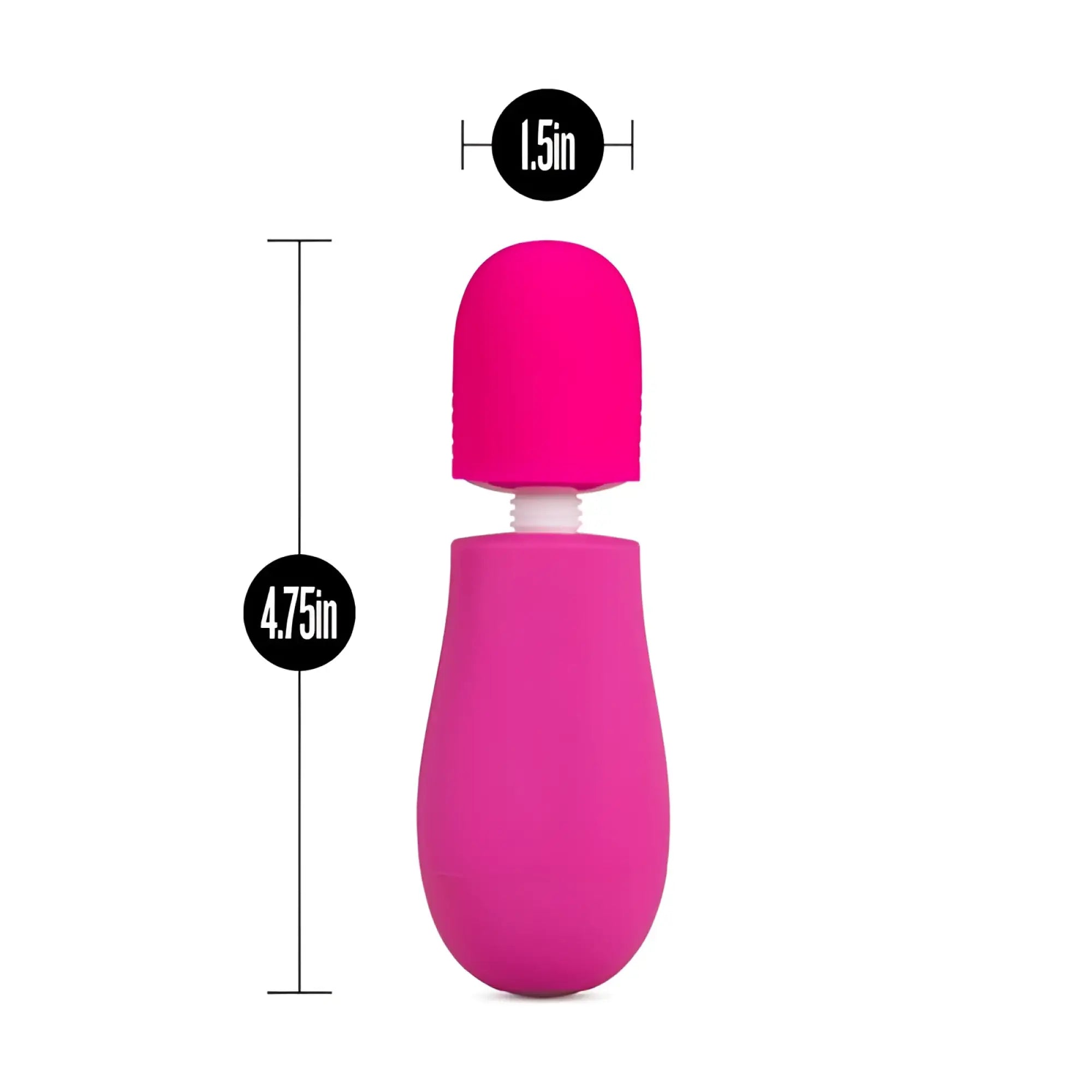 Rose rose petite massage wand pink vibrant silicone with rounded head tapered handle 4.75 inches long 1.5 inches wide